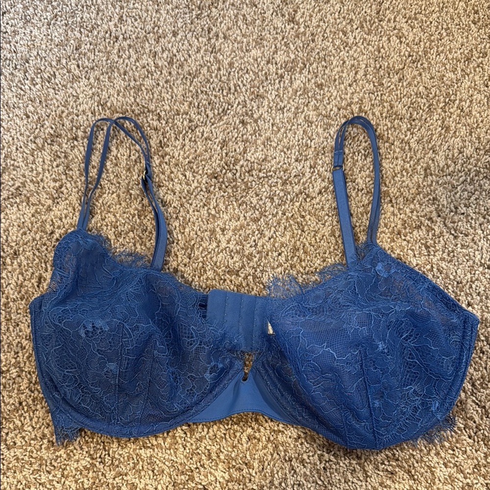 Free People Deep Blue Lace Bra, size 36DD